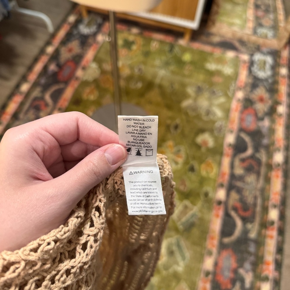 Fab’rik Tan Crochet Vest Top Beige Small - Picture 6 of 10